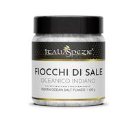 ITALIA SPEZIE - Sale piramidale dell'oceano indiano - Vasetto da 130 g, Fiocchi di Sale Gourmet, Sali dal Mondo, Sale marino