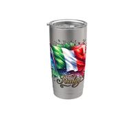 Italia Sventolando Bandiera Acquerello Splash Paint Viaggio Graphic Art Bicchiere termico in acciaio inox doppia parete
