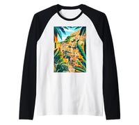 Italia Tema Matera Arte Estetica Maglia con Maniche Raglan