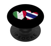 Italia Thailandia Cuore Bandiere Italiano Thai Love Pride PopSockets PopGrip Adesivo
