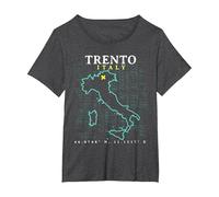 Italia Trento Maglietta, Donna Plus-Size, Grigio Scuro, 1X