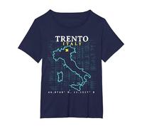 Italia Trento Maglietta, Donna Plus-Size, Navy, 6X