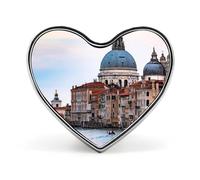 Italia Veneto Venezia Basilica Spilla a forma di cuore Spilla in metallo Spilla da bavero Giacca Cappello Borsa Accessori