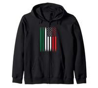 Italian American Flag Felpa con Cappuccio