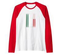 Italian American Flag Maglia con Maniche Raglan