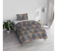 Italian Bed Linen ATHENA Parure copripiumino, 100% Cotone, ADANA GRIGIO, Singolo