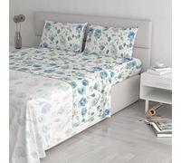Italian Bed Linen Completo letto Athena Cotone, GRAZIA AZZURRO, Matrimoniale