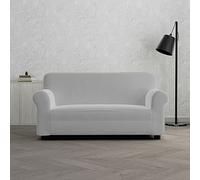 Italian Bed Linen Copridivano Elastico Dahlia - Proteggi Divano Elasticizzato 150-180 cm, 2 posti, Fodera Estensibile - Grigio Chiaro