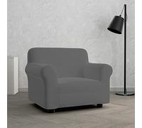 Italian Bed Linen Copridivano Elastico Dahlia - Proteggi Divano Elasticizzato 80-100 cm, 1 posto, Fodera Estensibile - Grigio Scuro