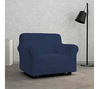 Italian Bed Linen Copridivano Elastico Dahlia - Proteggi Divano Elasticizzato 80-100 cm, 1 posto, Fodera Estensibile - Blu Scuro