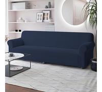 Italian Bed Linen Copridivano FASHIONABLE Estensibile da 190 a 245 cm - Salvadivano Elasticizzato in Poliestere, Cotone ed Elastan, Protezione Divano 4 Posti - BLU SCURO