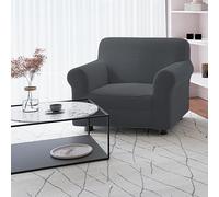 Italian Bed Linen Copridivano FASHIONABLE Estensibile da 65 a 95 cm - Salvadivano Elasticizzato in Poliestere, Cotone ed Elastan, Protezione Divano 1 Posto - GRIGIO SCURO