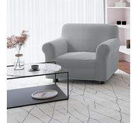 Italian Bed Linen Copridivano FASHIONABLE Estensibile da 65 a 95 cm - Salvadivano Elasticizzato in Poliestere, Cotone ed Elastan, Protezione Divano 1 Posto - GRIGIO CHIARO