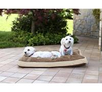 Italian Bed Linen Cuscinone 4 stagioni sfoderabile per animali, Tortora, 78x58xh12 cm