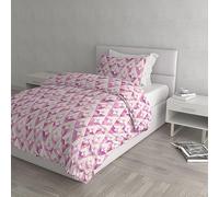 Italian Bed Linen DAFNE Parure Copripiumino stampato, microfibra, Kinki, Piazza e mezza