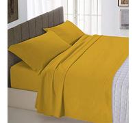 Italian Bed Linen Max Color Completo Letto, 100% Cotone, Senape, 2 Posti