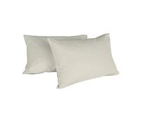 Italian Bed Linen - 8058575002877 Coppia Di Federe Tinta Unita, Panna, 100% Cotone, 52 X 82 X 1 Cm - SPEDIZIONE GRATUITA