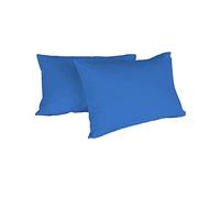Italian Bed Linen Max Color Coppia di Federe Tinta Unita, 100% Cotone, Royal, 52 x 82 cm