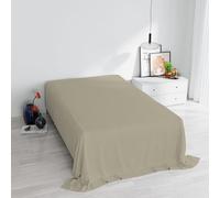 Italian Bed Linen Max Color Lenzuolo Sopra Tinta Unita, 100% Cotone, A Una Piazza e Mezza, Tortora, 180 x 300 cm