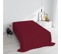 Italian Bed Linen Max Color Lenzuolo Sopra Tinta Unita, 100% Cotone, Singolo, Bordeaux, 150 x 300 cm