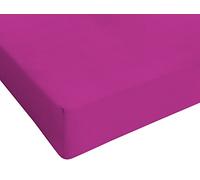 Italian Bed Linen, Max Color, Lenzuolo sotto, Fucsia, 1 Posto e Mezzo Francese