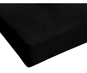 Italian Bed Linen, Max Color, Lenzuolo sotto, Nero, 1 Posto e Mezzo Francese
