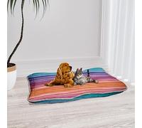 Italian Bed Linen Maxy cuscinone FANTASY, cuscino per cani e gatti imbottito e trapuntato, 60 x 100 cm, Rainbow