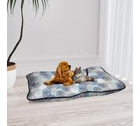 Italian Bed Linen Maxy cuscinone FANTASY, cuscino per cani e gatti imbottito e trapuntato, 60 x 100 cm, Soffioni Blu