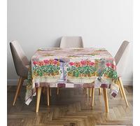 Italian Bed Linen MB HOME ITALY Tovaglia in Panama 100% Cotone, Gerani, 150x180 cm