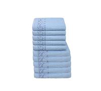 Italian Bed Linen N.10 Pezzi Spugna Kate, Fiore Azzurro, 50x100cm