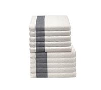 Italian Bed Linen N.10 Pezzi Spugna Kate, tratteggio Blu Scuro, 50x100cm
