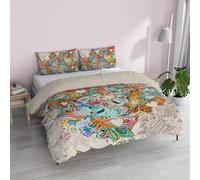 Italian Bed Linen Parure copripiumino 100% cotone, Stampa digitale KI-OSA, KIO-660, Matrimoniale
