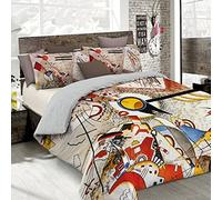 Italian Bed Linen Parure Copripiumino con Stampa Digitale a Copertura Totale Sul Sacco e Sulle Federe 2 Posti 100% Cotone, Multicolore (SD63), 250x200x1 cm