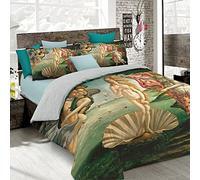 Italian Bed Linen Parure Copripiumino con Stampa Digitale a Copertura Totale Sul Sacco e Sulle Federe 2 Posti 100% Cotone, Multicolore (SD56), 250x200x1 cm