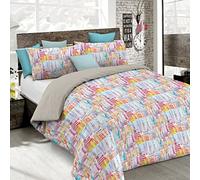 Italian Bed Linen Parure Copripiumino Fashion, Microfibra, Francis, 2 Piazze