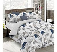 Italian Bed Linen Parure Copripiumino Fashion, Microfibra, Multicolore (Urban Blu), 1 Piazza