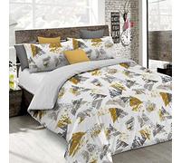 Italian Bed Linen Parure Copripiumino Fashion, Microfibra, Multicolore (Urban Giallo), 1 Piazza