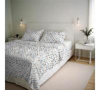Italian Bed Linen Parure Copripiumino RIVER - Prodotto in Italia - Set Copripiumino Matrimoniale - Sacco 250x200 cm + Patella e 2 Federe 50x80 cm - Cotone 80% Fibre Miste 20% - Tarim