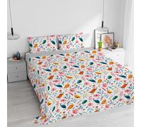 Italian Bed Linen Parure letto con stampa digitale a copertura totale Watercolor, Matrimoniale, 09