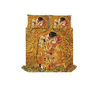 Italian Bed Linen Parure letto matrimoniale 2 Pst Con Stampa Digitale, 1 Lenzuolo + 2 Federe, Multicolore, 255 X 300 X 1 Cm