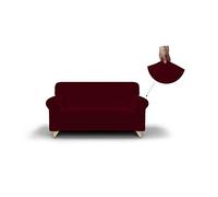 Italian Bed Linen Più Bello copridivano bielastico Sagomato Tessuto a Struttura Liscia, 97% Poliestere + 3% Elastan, Bordeaux, 2 Posti