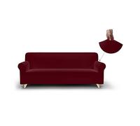 Italian Bed Linen Più Bello copridivano bielastico Sagomato Tessuto a Struttura Liscia, 97% Poliestere + 3% Elastan, Bordeaux, 3 Posti