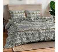 Italian Bed Linen Set Copripiumino Matrimoniale 100% Cotone Stampa Digitale Aurora, Made in Italy - Parure Copri Piumino - Sacco Piumone 250x200 cm con Doppia Patella e Federa Cuscino, Kimo