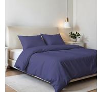 Italian Bed Linen Set Copripiumino Matrimoniale Microfibra Elegant, lavorato in Italia - Parure Copri Piumino - Sacco Piumone 250x200 cm con Patella e Federe Cuscino, Violetta, Matrimoniale