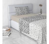 Italian Bed Linen Set Lenzuola Letto Fashion, Made in Italy- Completo Letto in Morbida Microfibra, Lenzuolo Sotto con Angoli, Telo Sopra 180x270 e Federa con Patella Interna, Piazza e Mezza, Ingrid
