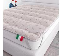 Italian Bed Linen Topper Crabyon, Imbottito e Trapuntato, Lavabile | Matrimoniale 160x195 cm, Microfibra + Fibra di Crabyon, Made in Italy, Elastici per il Fissaggio, Imbottitura 250 gr
