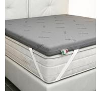 Italian Bed Linen Topper Memory Silvora, Lastra 5 cm, Sfoderabile | Topper Letto Matrimoniale 160x190 cm, Fodera in Microfibra + Fibra d'Argento, Made in Italy, Melange Grigio