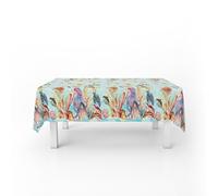 Italian Bed Linen Tovaglia antimacchia in panama 100% Cotone, MARE DI CORALLO 150 x 150 cm