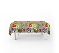 Italian Bed Linen Tovaglia antimacchia in panama 100% Cotone, ORTO IN TAVOLA 150 x 180 cm