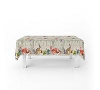 Italian Bed Linen Tovaglia antimacchia in panama 100% Cotone, SINFONIA NATURALE 150 x 150 cm